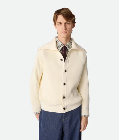 Bottega Veneta Gerippter Cardigan Aus Baumwolle In Chalk