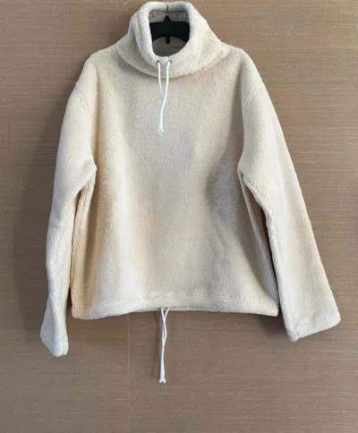 Pre-owned Bottega Veneta Cotton Fleece Pullover Sweater In Chalk