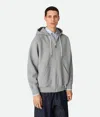 Bottega Veneta Cotton Fleece Zip Hoodie In Gray