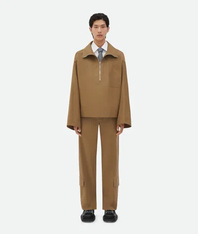 Bottega Veneta Cotton Gabardine Blouson In Beige