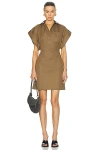 Bottega Veneta Women's Utilitarian Cotton Gabardine Minidress In Dark Sand