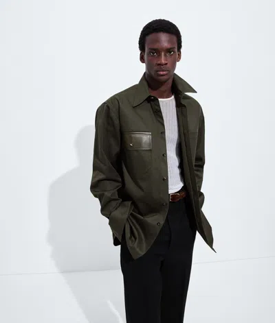 Bottega Veneta Bottega  Veneta Cotton Gabardine Shirt In Dark Juniper