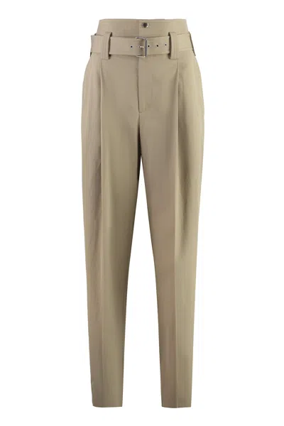 Bottega Veneta Cotton Gabardine Trousers In Neutral
