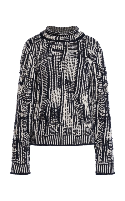 Bottega Veneta Cotton Intrecciato-knit Sweater In Black