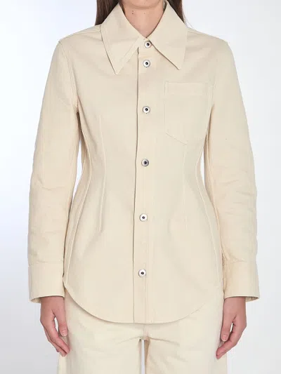 Bottega Veneta Wool Shirt In Neutral
