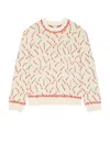 Bottega Veneta Men Ivory Sweater With Matchstick Jacquard Motif