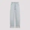 Bottega Veneta Women Vintage Indigo Turned Up Jeans In Light Blue