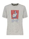 Bottega Veneta Graphic Rabbit-print Crushed Cotton Jersey T-shirt In Gray