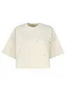 Bottega Veneta Womens Chalk Boxy Cropped Cotton-jersey T-shirt In Chalk