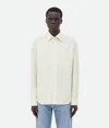Bottega Veneta Cotton Linen Check Shirt In Blue