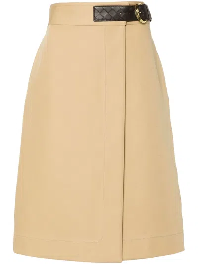 Bottega Veneta Cotton Midi Skirt In Multicolor