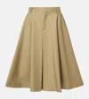 Bottega Veneta Cotton Midi Skirt In Beige
