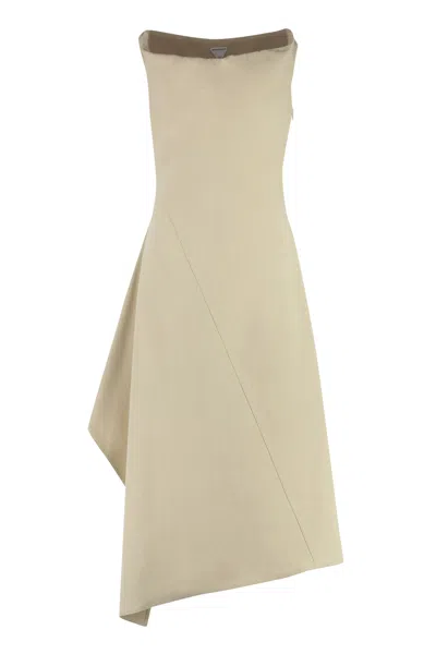 Bottega Veneta Cotton Midi-dress In Neutral