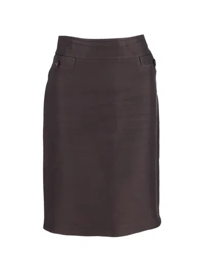 Pre-owned Bottega Veneta Cotton Pencil Skirt In Gray