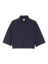 Bottega Veneta Cotton Pique Polo Shirt In Blue