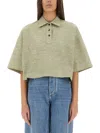 Bottega Veneta Cotton Pique Polo Shirt In Beige
