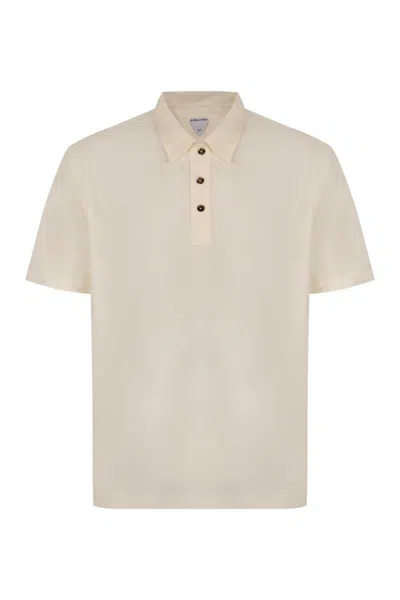 Bottega Veneta Logo-embroidered Polo T-shirts In Green