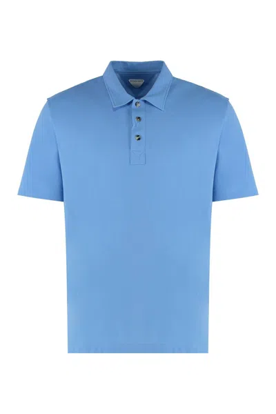 Bottega Veneta Cotton-piqué Polo Shirt In Blue