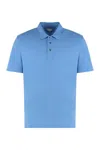 Bottega Veneta Polo Shirt With Ribbed Collar And Short Sleeves In Blue