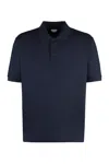 Bottega Veneta Blue Polo With Classic Collar And Embroidered Logo On The Front In Tone On Tone Cotto In Blue