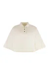 Bottega Veneta Light Cotton Piquet Cropped Polo In Green