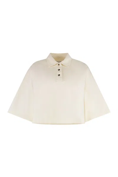 Bottega Veneta Pale Meringue Cotton T-shirts And Polos In Neutral