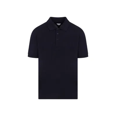 Bottega Veneta Cotton Piquet Polo Clothing In Blue