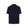 Bottega Veneta Blue Polo With Classic Collar And Embroidered Logo On The Front In Tone On Tone Cotto