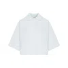 Bottega Veneta Cropped Short-sleeved Polo T-shirt In Blue