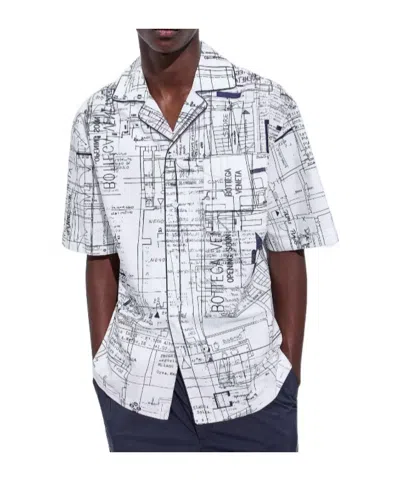 Bottega Veneta Cotton Poplin Printed Pajama Shirt In White