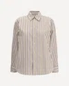 Bottega Veneta Knot-button Striped Cotton Button-down Shirt In Multi