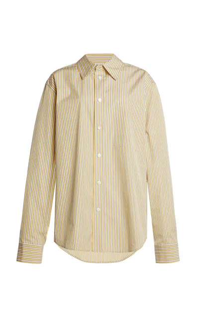 Bottega Veneta Cotton Poplin Shirt In Yellow