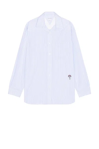 Bottega Veneta Cotton Poplin Stripe Shirt In Blue