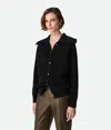 Bottega Veneta Gerippter Cardigan Aus Baumwolle In Black