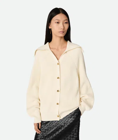 Bottega Veneta Gerippter Cardigan Aus Baumwolle In White