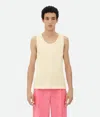 Bottega Veneta Cotton Rib Tank Top In Yellow