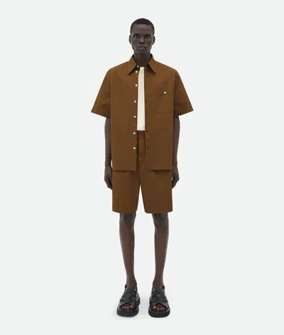 Bottega Veneta Cotton Shorts In Brown
