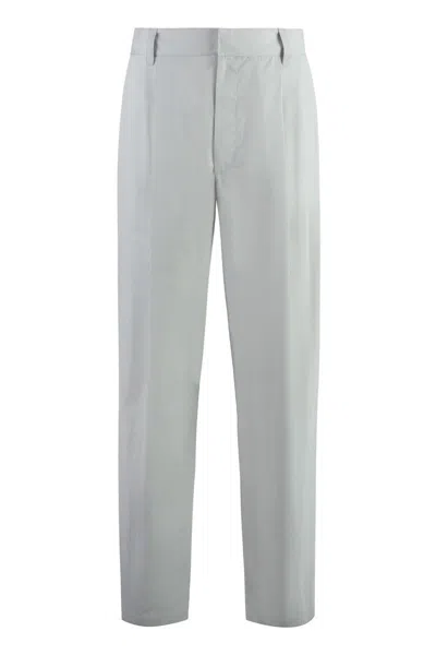 Bottega Veneta Cotton-silk Trousers In Grey