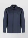 Bottega Veneta Cotton Silk Twill Long Sleeve Shirt In Blue