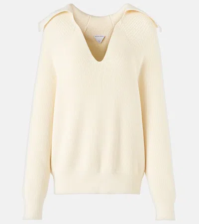 Bottega Veneta Women's Cream Cotton Blend Sweater In Neutral