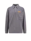 Bottega Veneta Mens Dark Grey Melange Melange Long-sleeve Cotton Polo Top Xl In Gray