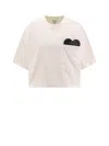 Bottega Veneta White Cropped T-shirt With Heart Detail On The Pocket In Cotton Woman In White