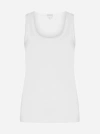 Bottega Veneta Ribbed Cotton-blend Jersey Tank Top In Chalk
