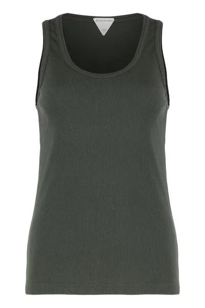 Bottega Veneta Cotton Tank Top In Green