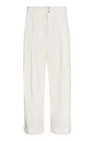 Bottega Veneta Cotton Trousers In White