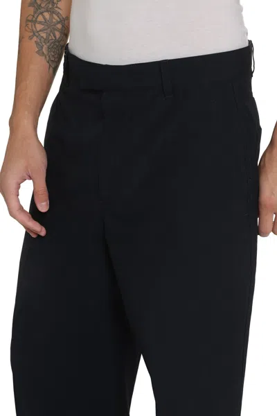 Bottega Veneta Cotton Trousers With Roll-up Ankle Cuffs In Blue