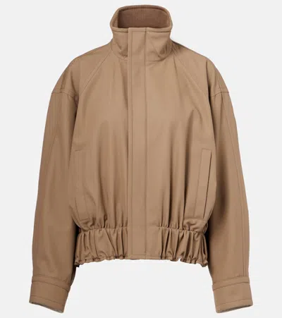 Bottega Veneta Cotton Twill Blouson In Beige