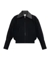 Bottega Veneta Leather-trimmed Cotton Twill Blouson Jacket In Blue