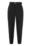 Bottega Veneta Tailored Trousers With Belt And Zip Detail In Black