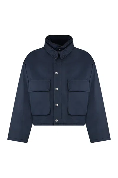 Bottega Veneta Cotton Twill Jacket In Midnightblue